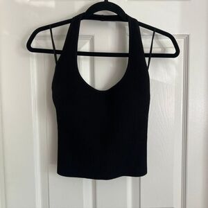 Babaton Black Ribbed Tank Top